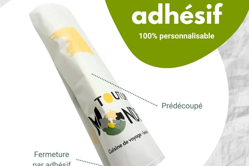 sachet adhesif personnalisé avec ouverture facile